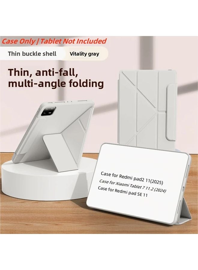 Gray White Protective Case For Xiaomi Pad 7 7 Pro 11 2 2024 Tablet With Magnetic Closure - Image 3